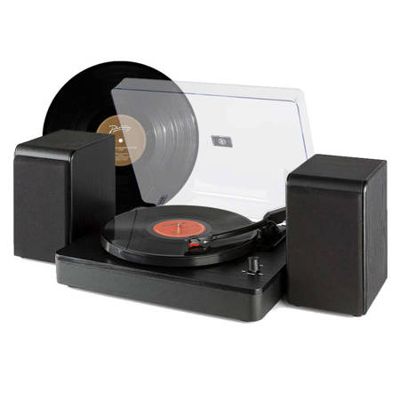 Gramofon stereo Audizio RP330 z Bluetooth i głośnikami - 100W - Czarny+ winyl gratis