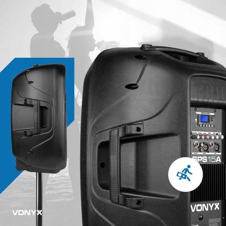 Kolumna aktywna  SPS15A Vonyx 15'' BT MP3  ze statywem, pilotem i mikrofonem przewodowym