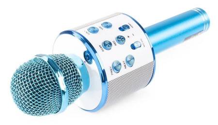 Mikrofon karaoke z głośnikami BT MP3 MAX KM01 niebieski